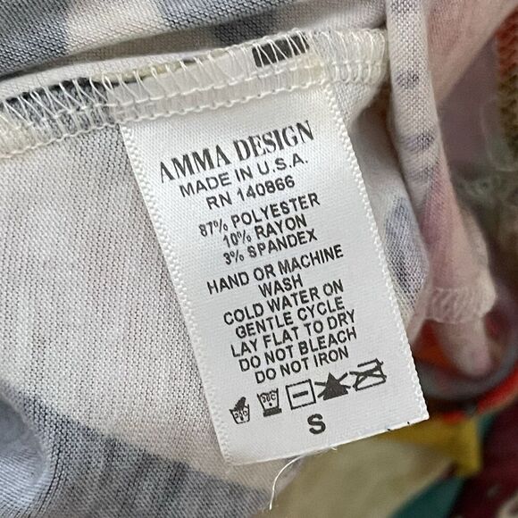 AMMA Made In LA Top Size Small Colorful Artsy Tunic Multicolor Vibrant - Picture 5 of 7